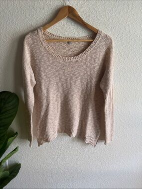 Charlotte Russe Creme Scoop Neck Sweater